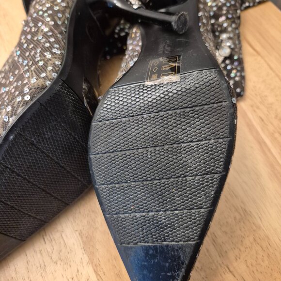 Unze London Crystal Embellished High-Heeled Boots, 10 (41EU) - Picture 4 of 6